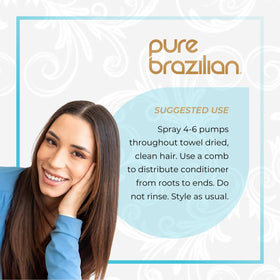 Pure Brazilian on hair mid-lengths and ends demonstrating strengthened shiny benefit