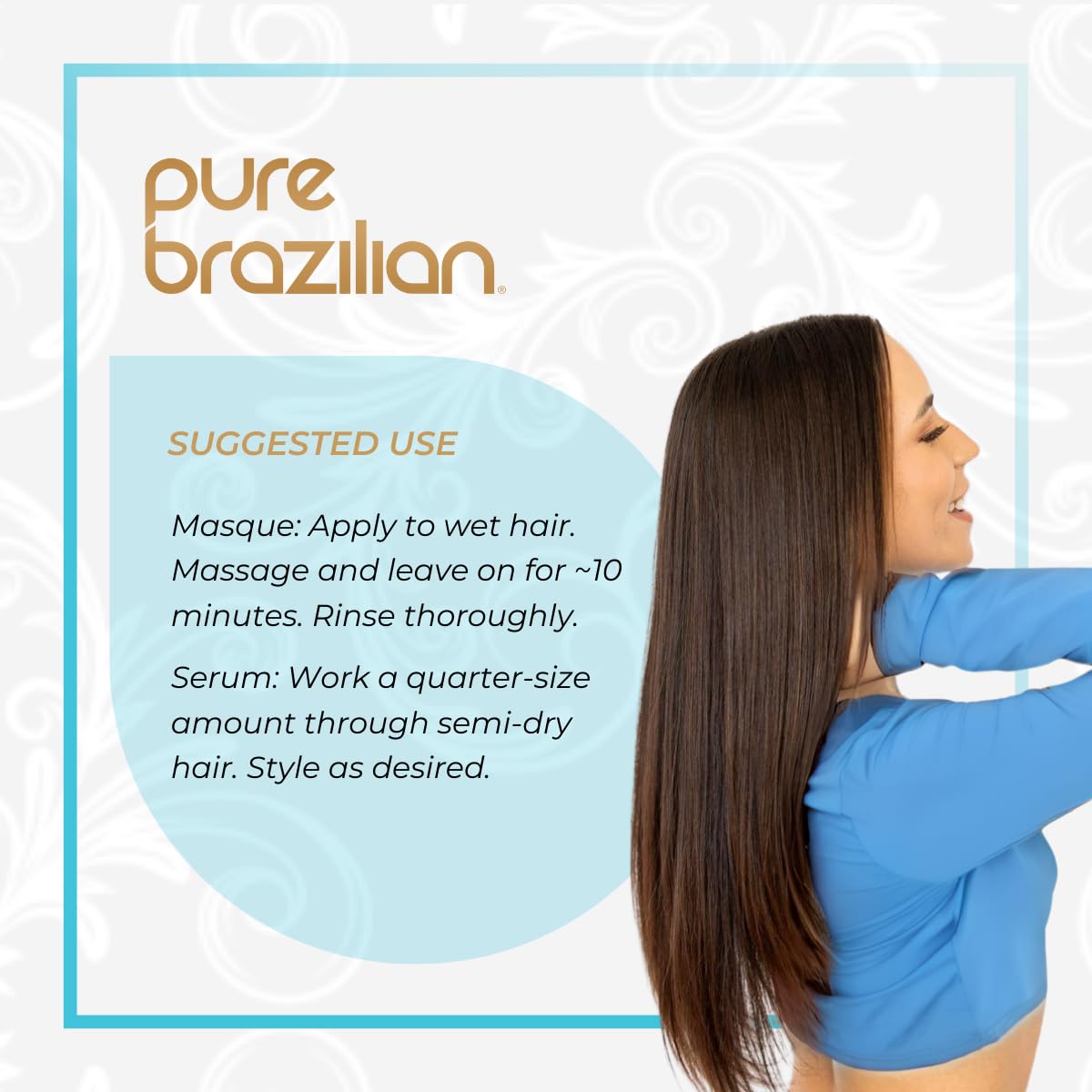 Pure Brazilian deep conditioning masque creamy texture showing intense moisture and fortifying effect