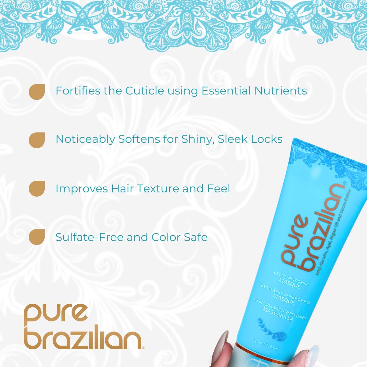 Pure Brazilian close-up of creamy texture highlighting rich moisturization