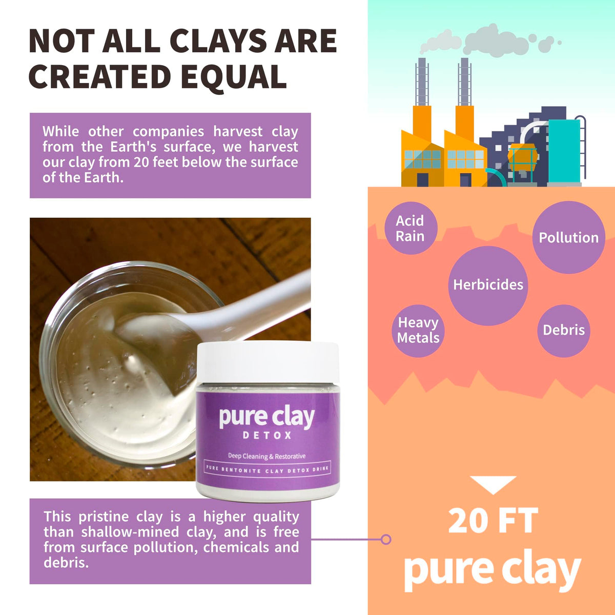 PURE CLAY dissolved in a foot soak bath illustrating full-body relaxation and detox benefit