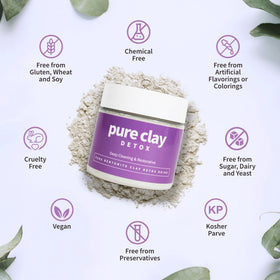 PURE CLAY mixed mask in ceramic bowl ready to apply for deep pore cleansing benefits