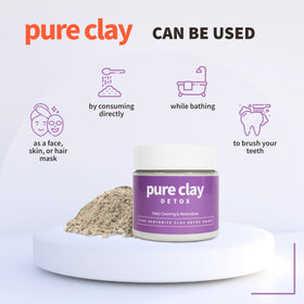 PURE CLAY ultra-fine powder heap close-up showing smooth texture for even masks
