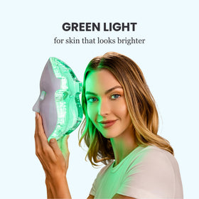 Pure Daily Care model using mask while lying down for hands-free relaxation
