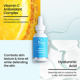 Pure Daily Care dropper releasing serum highlighting silky texture and quick absorption