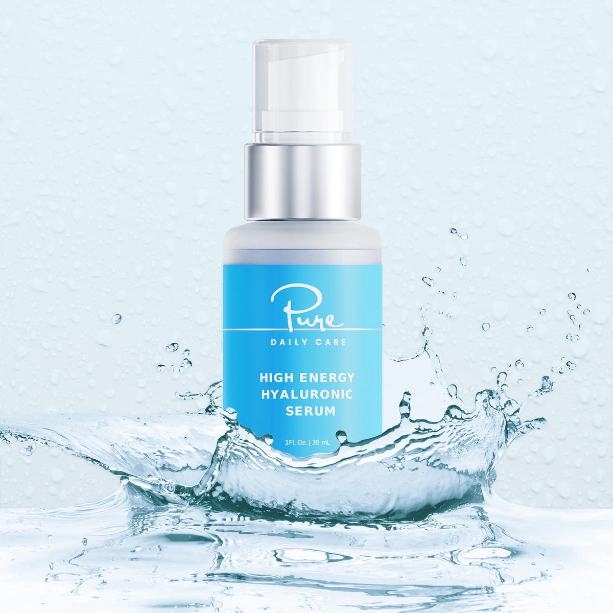 Pure Daily Care pipette dispensing a clear droplet to control precise application