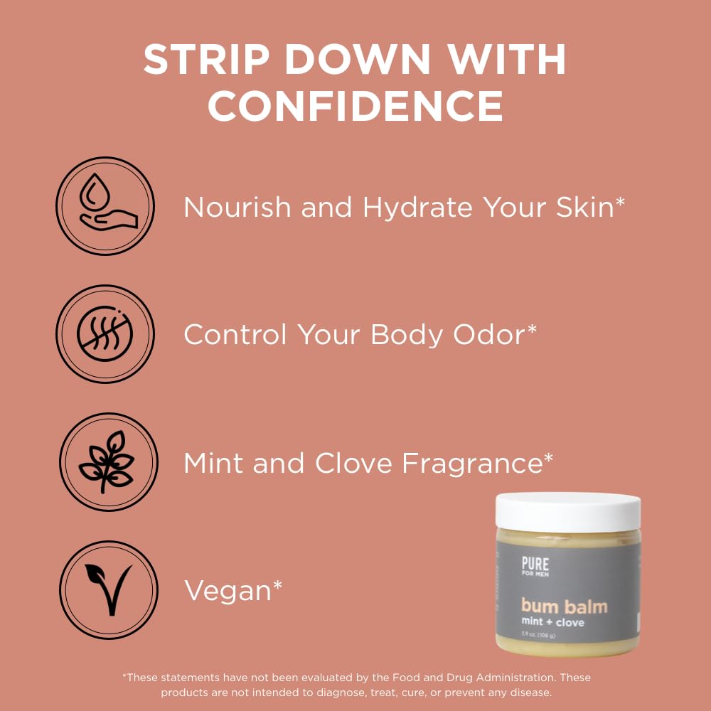 Pure for Men open jar texture close-up showing creamy matte balm absorption