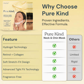 Pure Kind mask being applied under chin for lifting and smoothing benefit