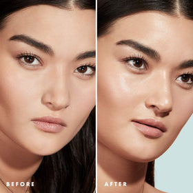 Pure Minerals primer open jar close-up showing silky mineral texture and smoothing effect