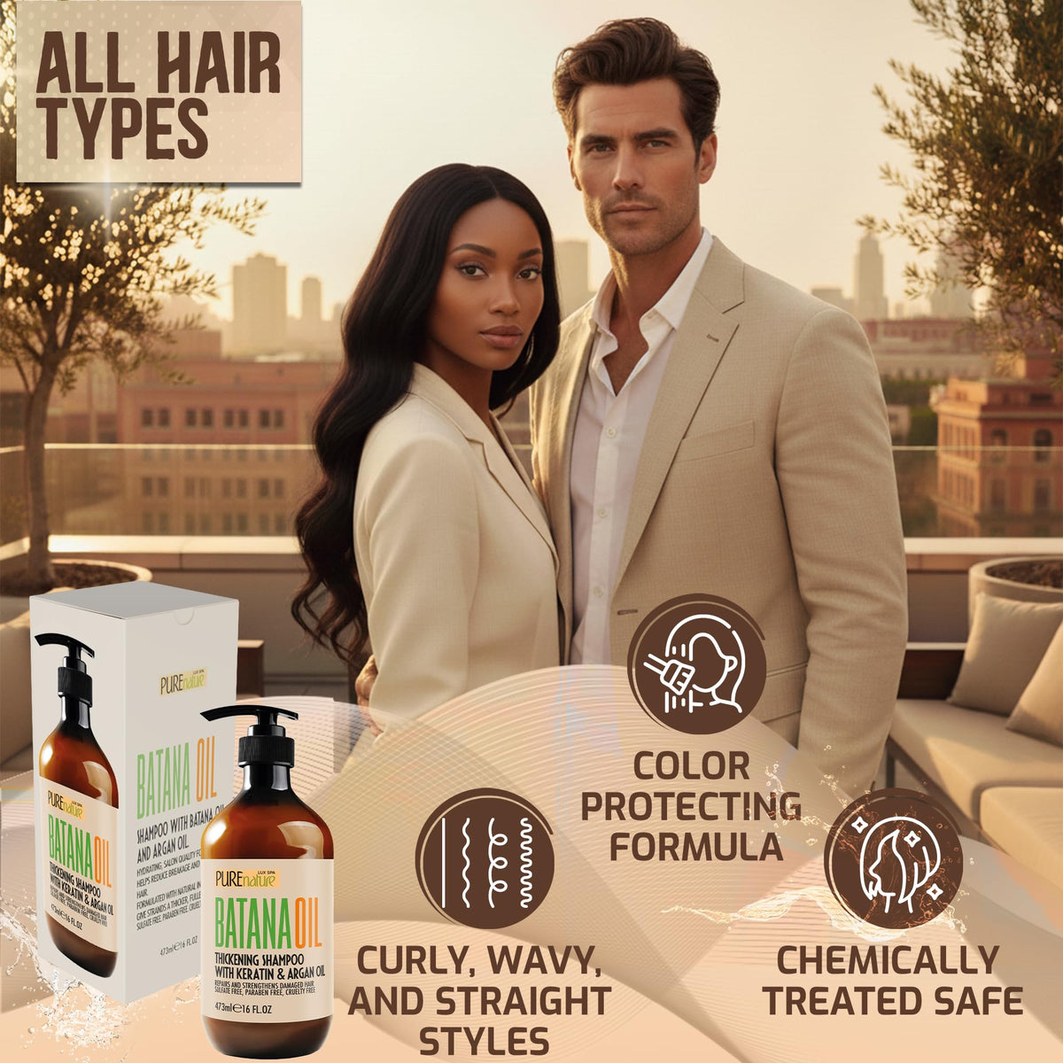 PURE NATURE LUX SPA shampoo in shower showing effective cleansing benefit