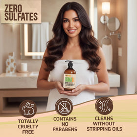 PURE NATURE LUX SPA creamy shampoo texture demonstrating gentle lather benefit
