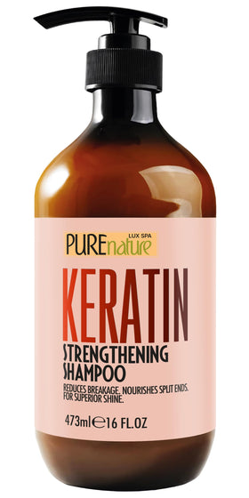 PURE NATURE LUX SPA front bottle view showing branding and volume benefit