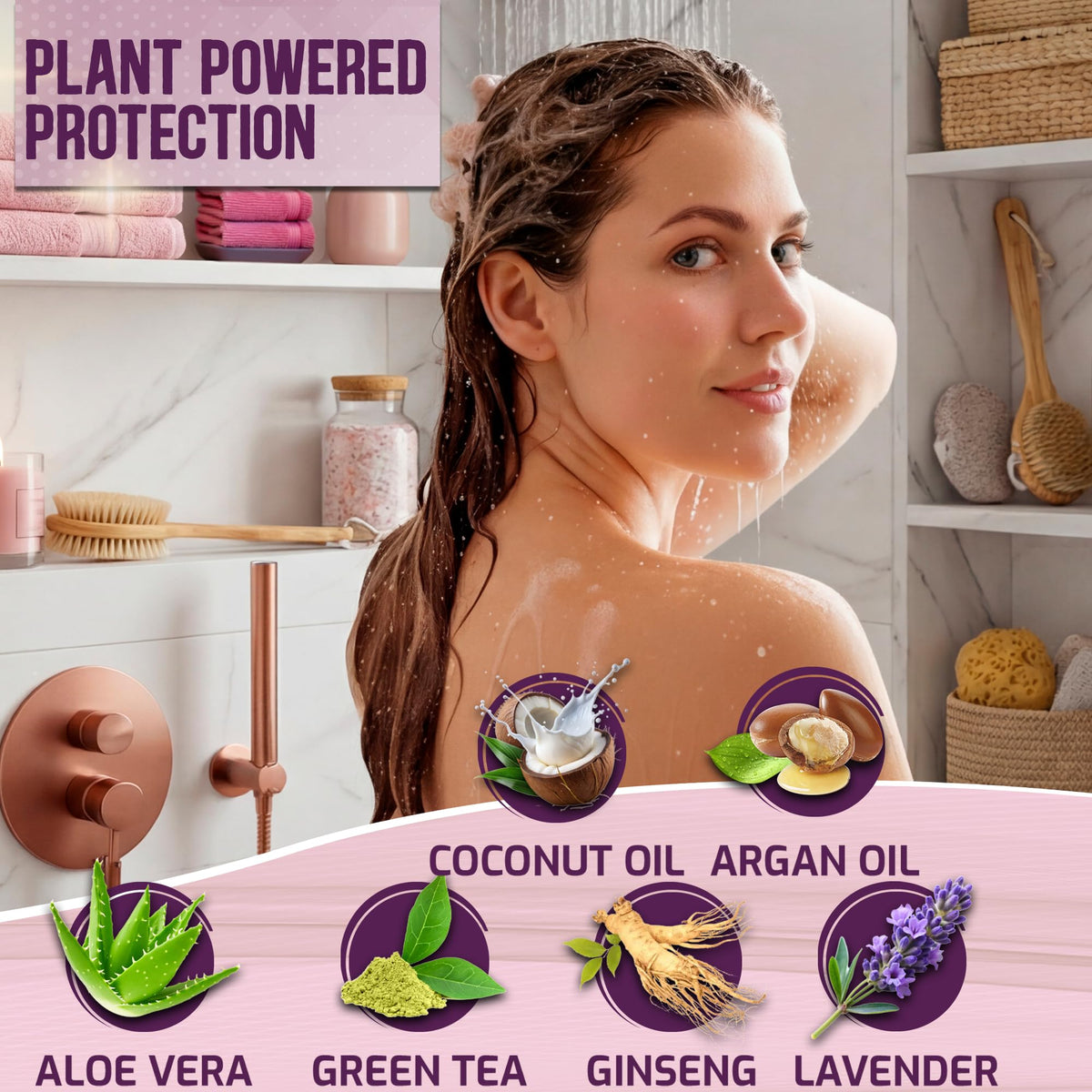 PURE NATURE LUX SPA coconut oil ingredient shot highlighting hydration benefits