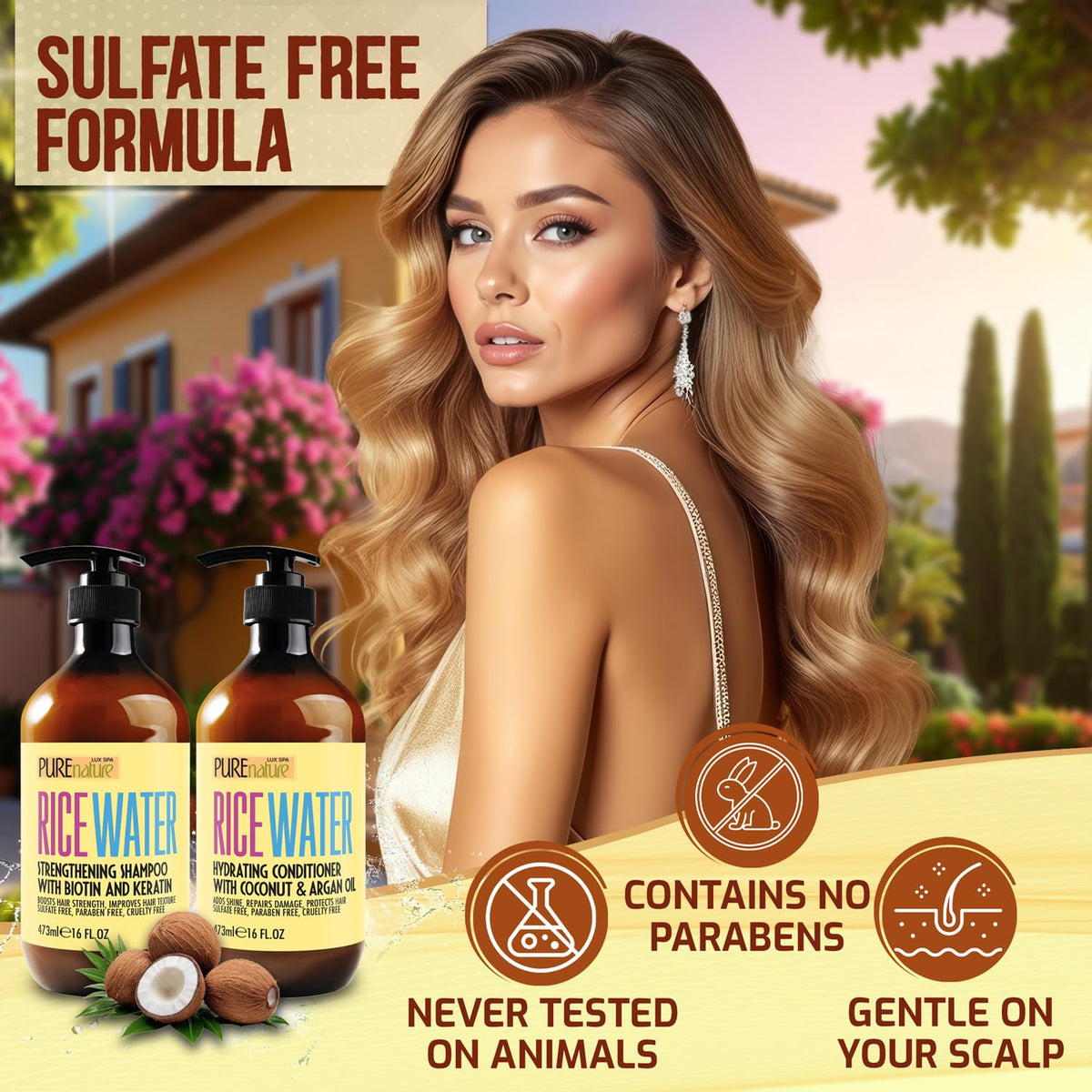 PURE NATURE LUX SPA conditioner texture demonstrating smoothness benefit