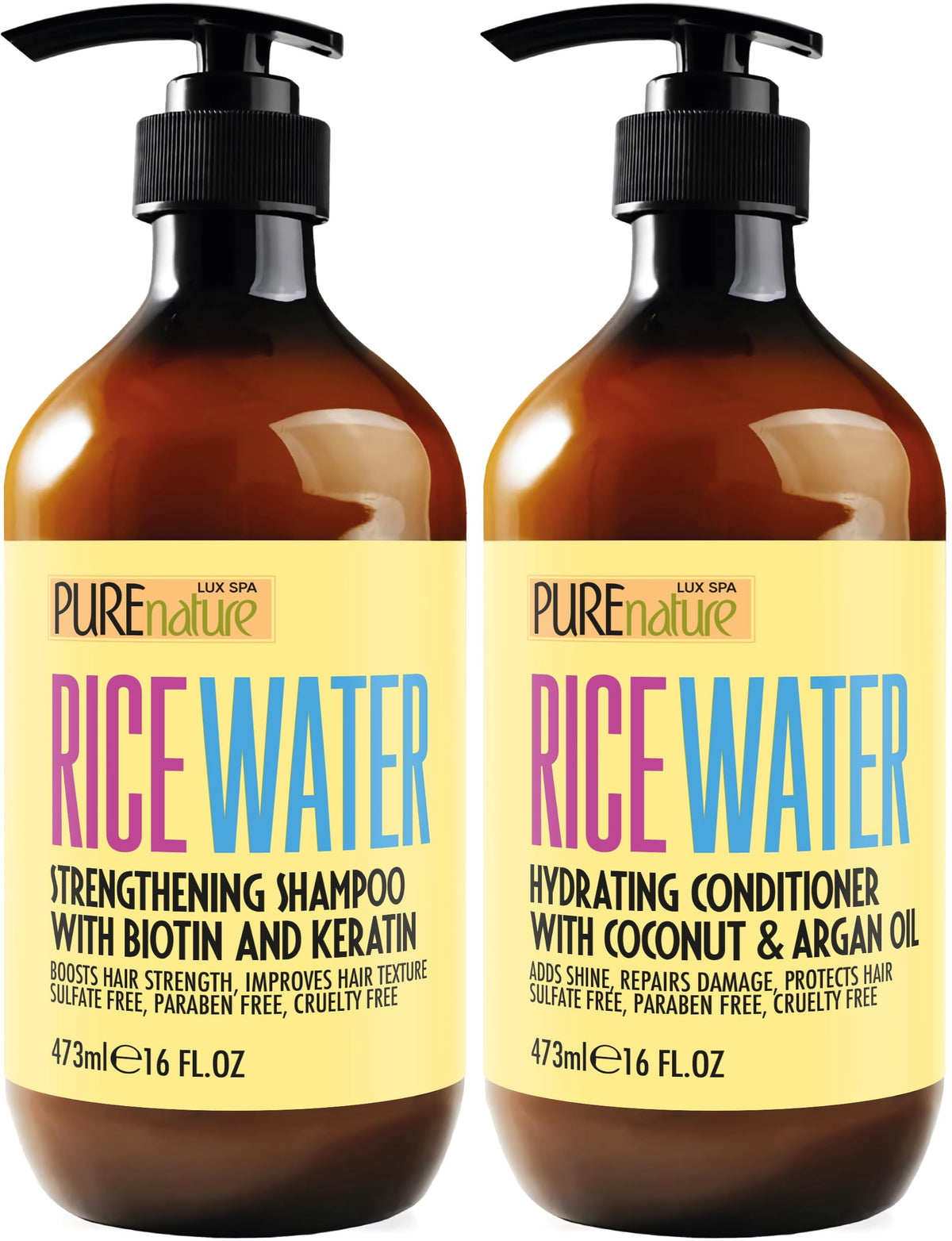 PURE NATURE LUX SPA front packaging showing bottles and benefits