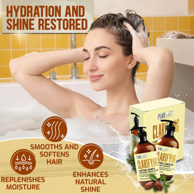 PURE NATURE LUX SPA bottles in a bathroom being used after swim for clarity