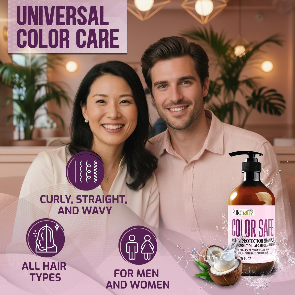 PURE NATURE LUX SPA in-shower use styling scene illustrating daily routine benefit
