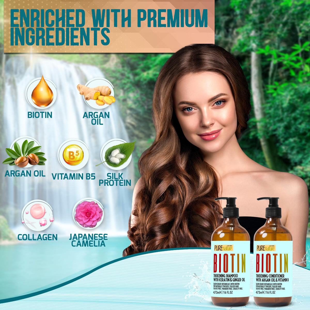 PURE NATURE LUX SPA product in use applying shampoo for lift
