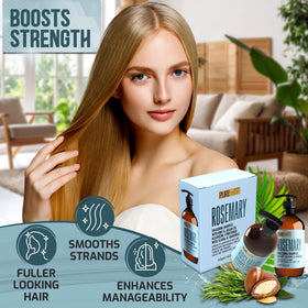 PURE NATURE LUX SPA product in use on wet hair demonstrating visible lift and fuller look benefit