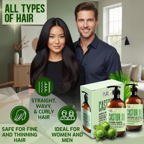 PURE NATURE LUX SPA label close-up showing castor oil and keratin ingredients