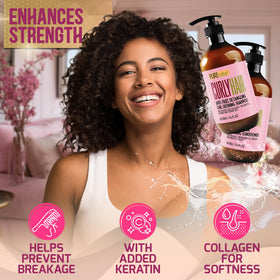 PURE NATURE LUX SPA finished curly hairstyle showing frizz control