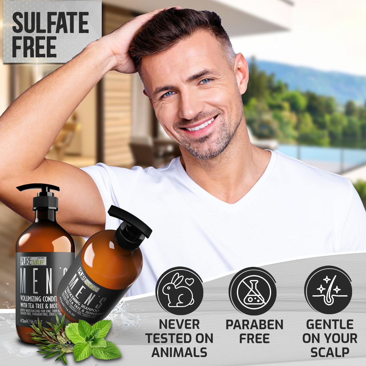 PURE NATURE LUX SPA pump dispensing product texture for easy application