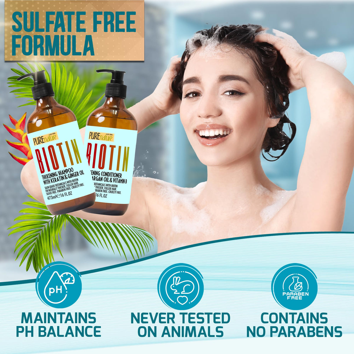 PURE NATURE LUX SPA size comparison showing bottle dimensions and value