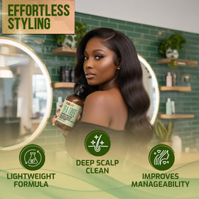 PURE NATURE LUX SPA before and after scalp comparison demonstrating reduced buildup and comfort