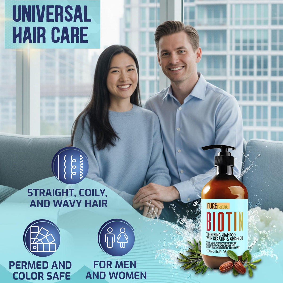 PURE NATURE LUX SPA shampoo being massaged for root lift