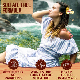 PURE NATURE LUX SPA shampoo texture dispensing showing moisturizing, lathering benefit