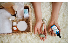 Pure Original Ingredients serum on cotton pad ready for application showing easy targeted use benefit