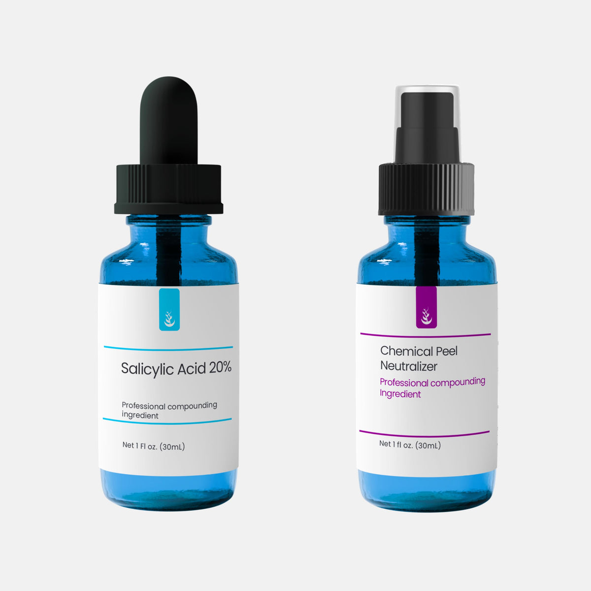 PURE ORIGINAL INGREDIENTS front packaging showing both 30 mL bottles and dropper for clear identification and confidence