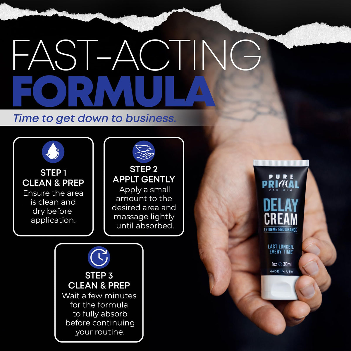 Pure Primal size comparison of 1oz tube for travel-friendly convenience