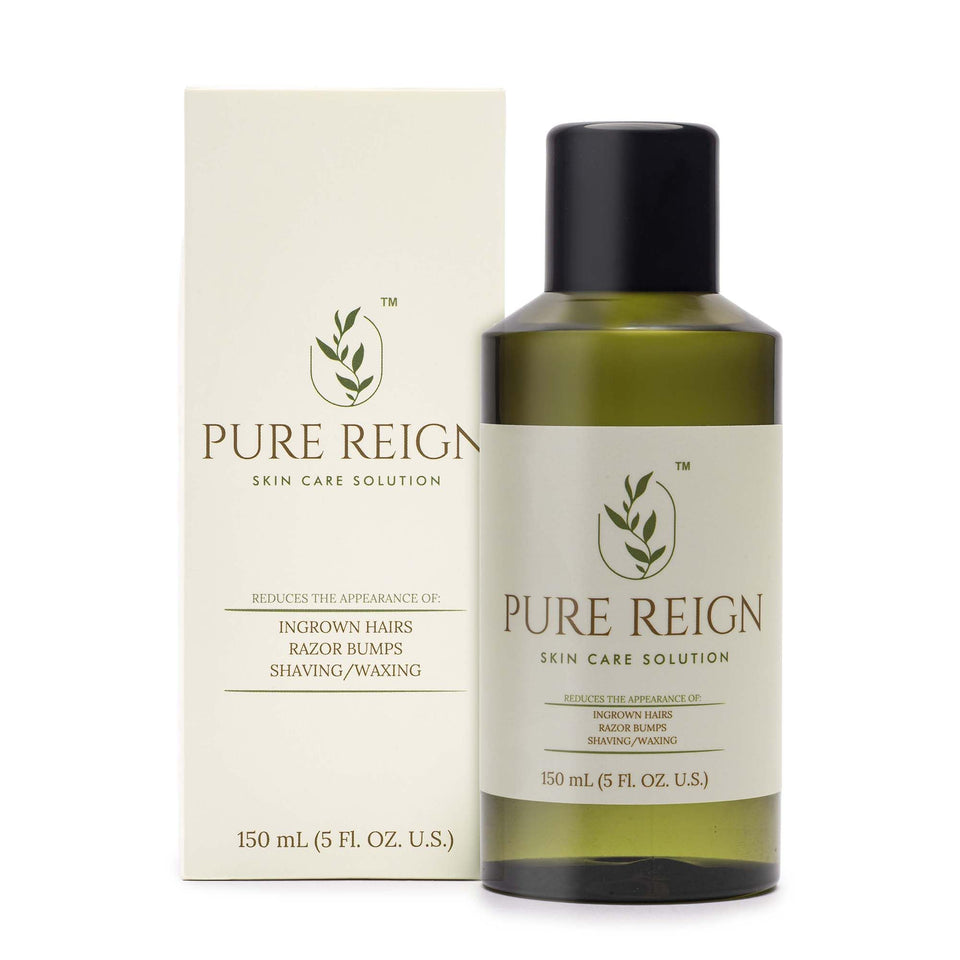 PURE REIGN front packaging showing bottle and brand for clear identification and trust