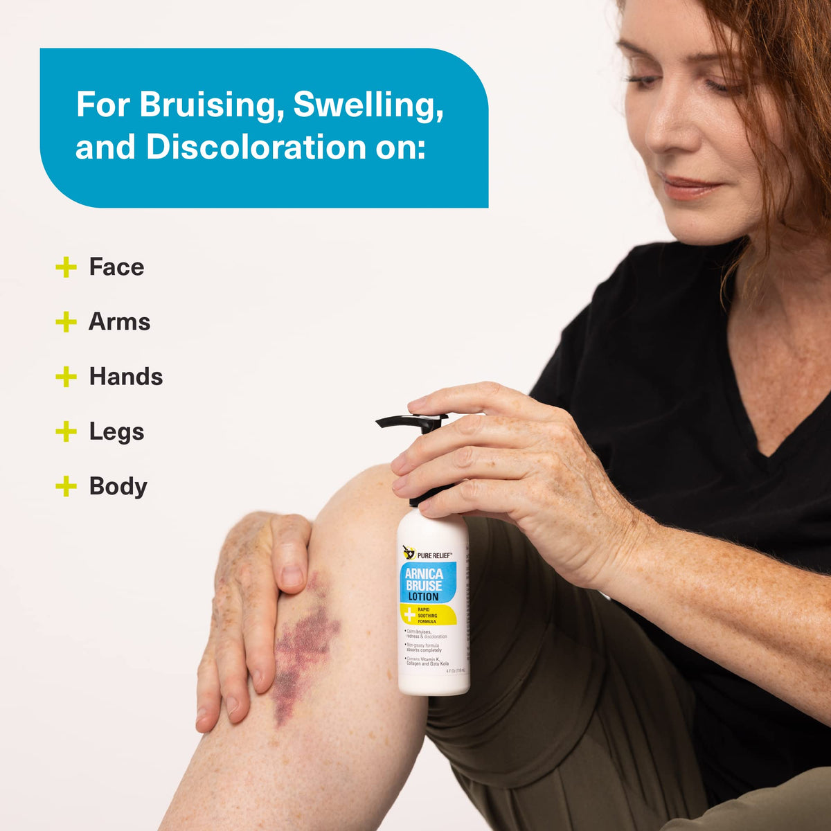 Pure Relief cream applied on arm demonstrating soothing action
