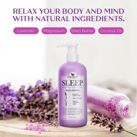 Pure Relief creamy lotion texture spread on skin to show moisturizing finish