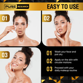 PURE RESEARCH cream applied on hand demonstrating easy absorption benefit