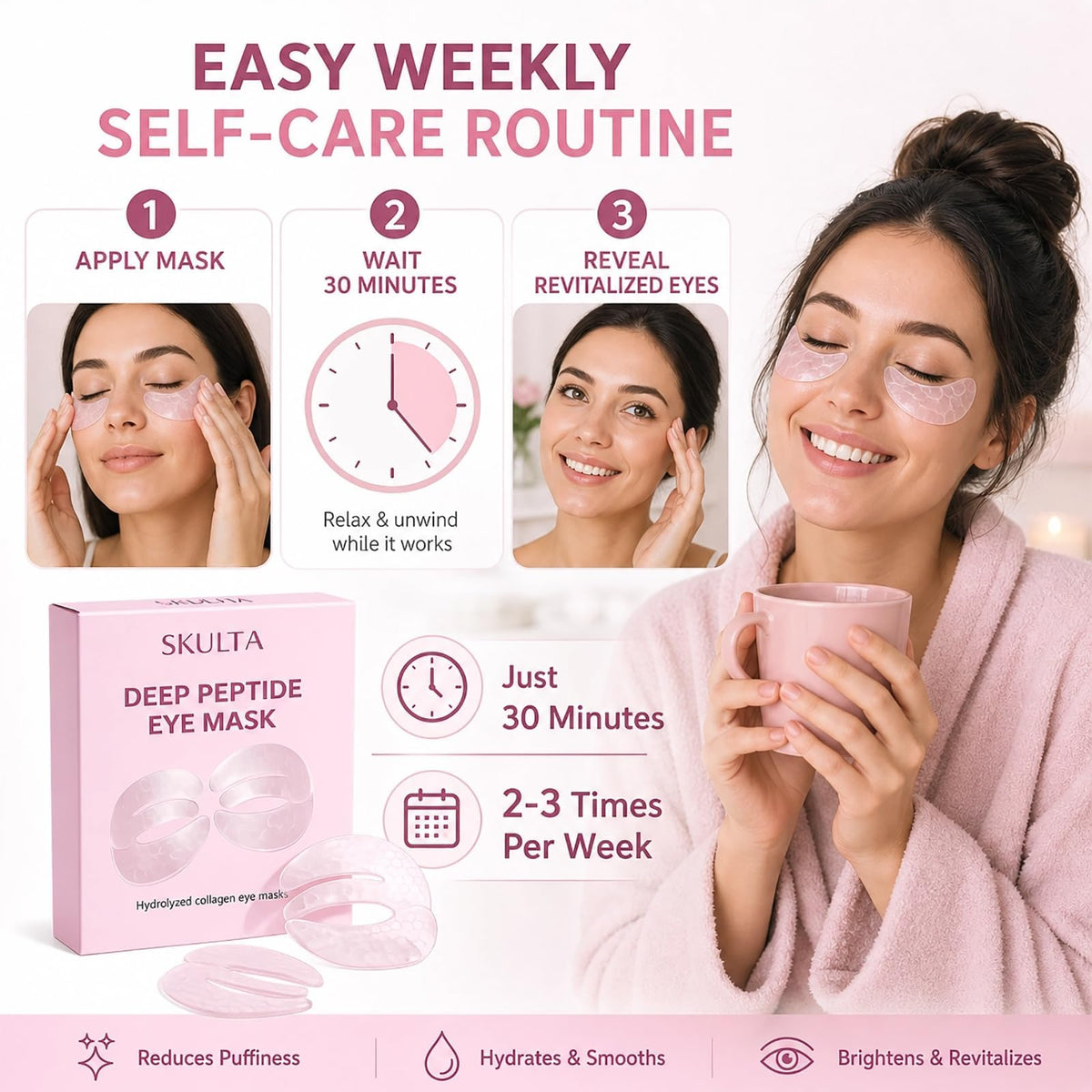 Pure Verge product staged in bathroom conveying easy weekly skincare use