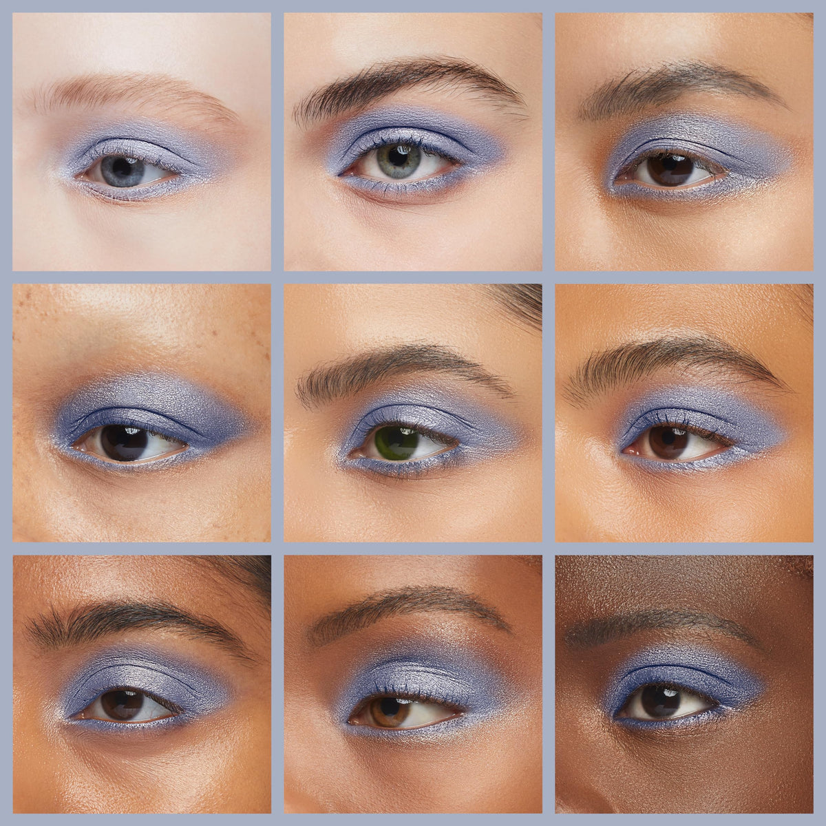 Pure Ziva applied with brush on eyelid demonstrating blend and luminous finish