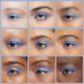 Pure Ziva applied with brush on eyelid demonstrating blend and luminous finish
