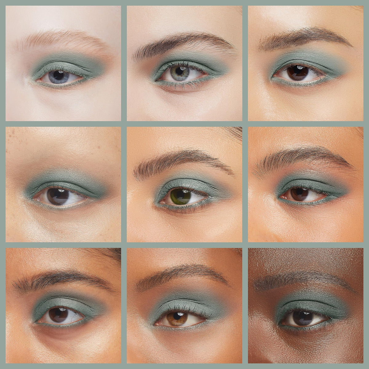 Pure Ziva brush applying matte shadow illustrating low fallout and even coverage