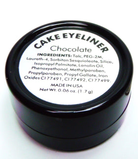 Pure Ziva wet stroke swatch of cake eyeliner, rich creamy payoff
