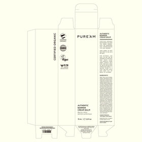 PURE'AM jar in travel flatlay with skincare, shows portability and convenience