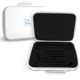 Pure Daily Care case front view showing durable exterior and compact size benefit