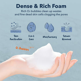 Purederm mask in use with activated bubbles visibly lifting impurities