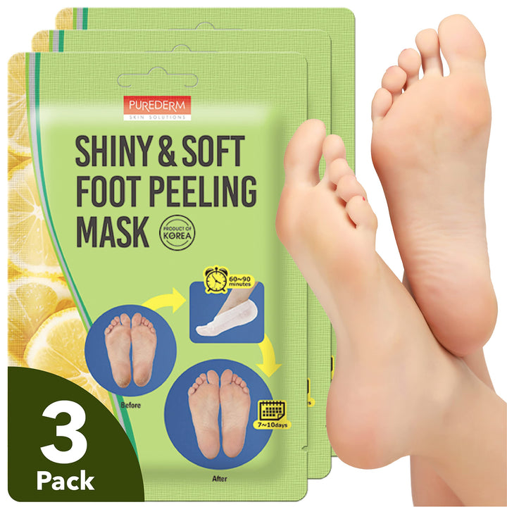 Purederm front packaging showing product and benefits for soft feet