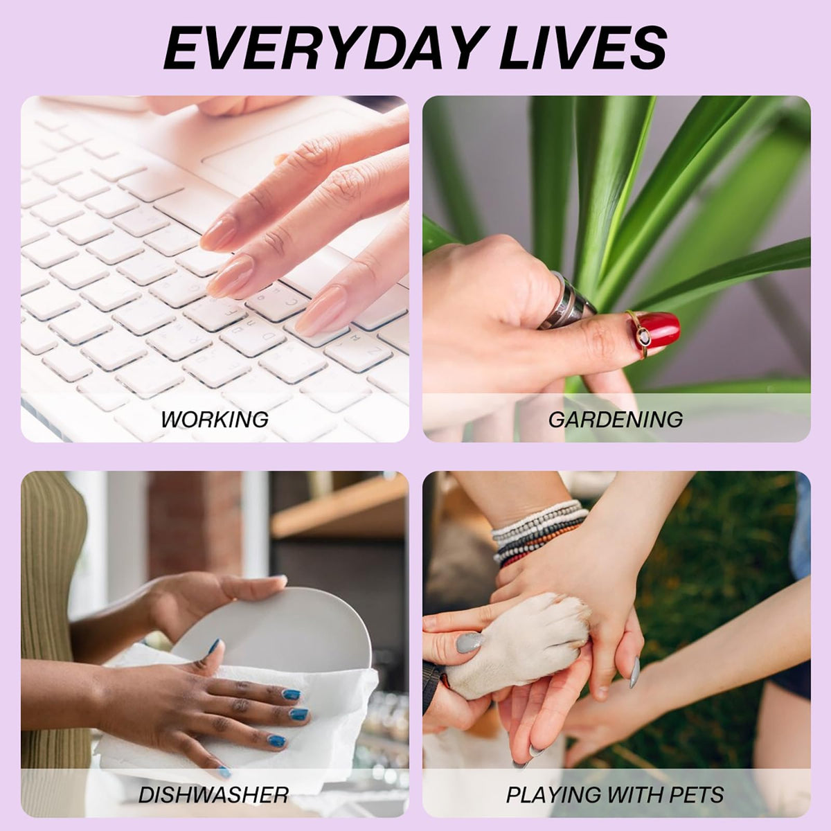 PureGlow Co bridal-style manicure in a lifestyle setting for event-ready nails