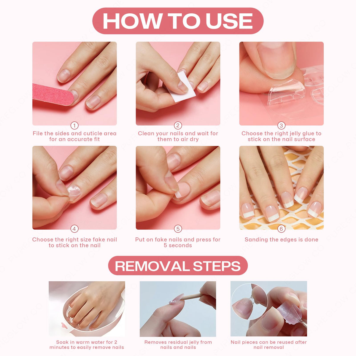 PureGlow Co glossy nail surface close-up demonstrating durable shine