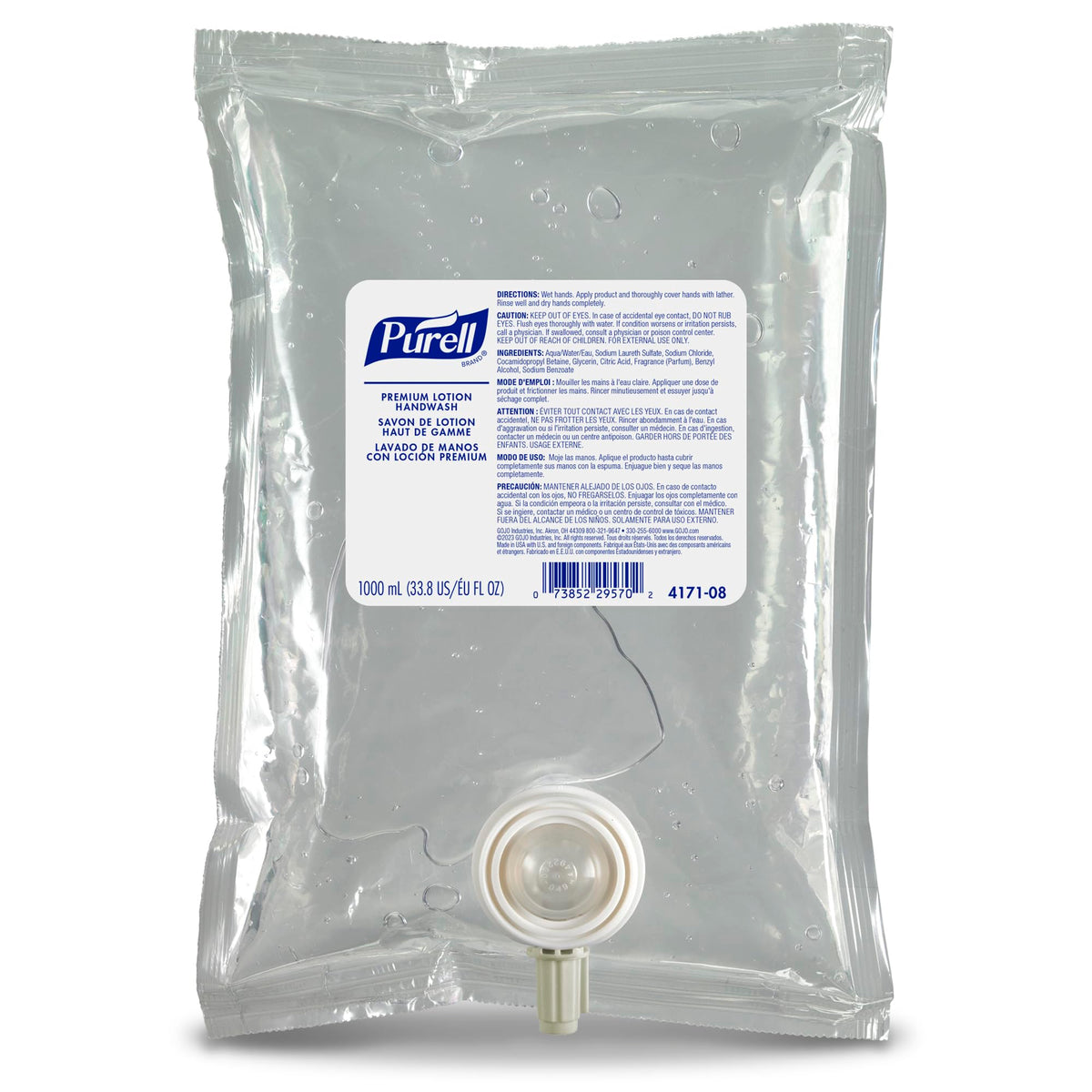 PURELL close-up valve detail demonstrating leak-resistant connection benefit