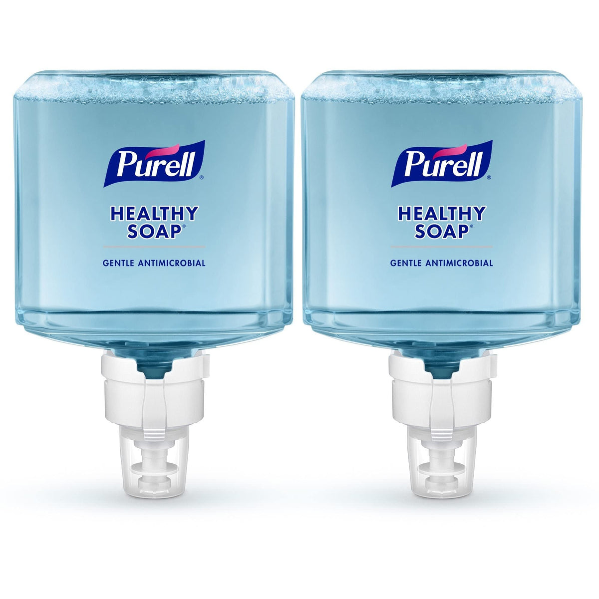 Purell refill in commercial restroom setting showing professional use
