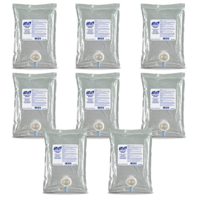 PURELL front packaging showing 1000 mL refill and pack of eight benefit